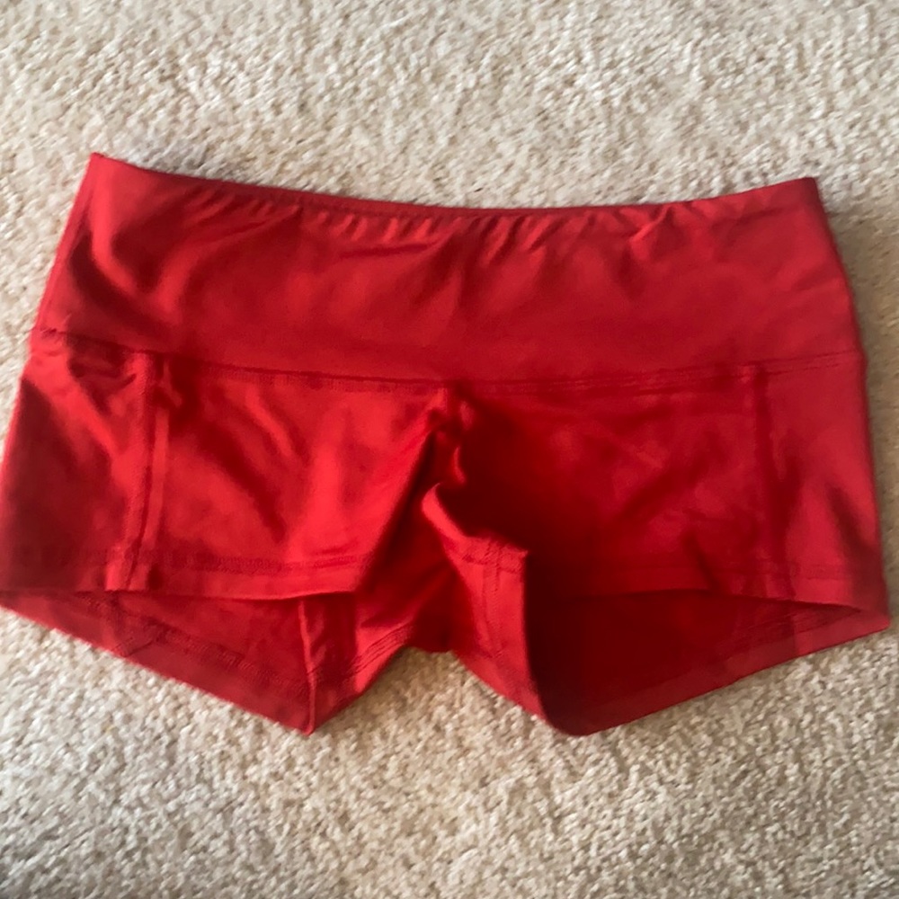 Red low rise shorts